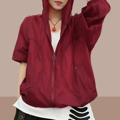 Summer New Fashion Women's Jacket Beach Thin Sunscreen UV Protection Coat 2023 Female Long Sleeve Hooded Jackets Outerwear Tops