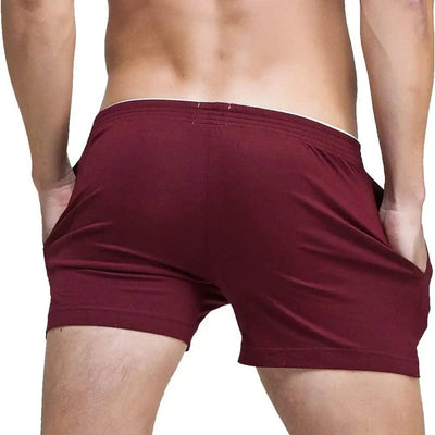 Men's Running Workout Active Shorts Cotton Gym Training Lounge Sleep Bottoms Elastic Waist Casual Pajama Pocket Jogger Home Wear