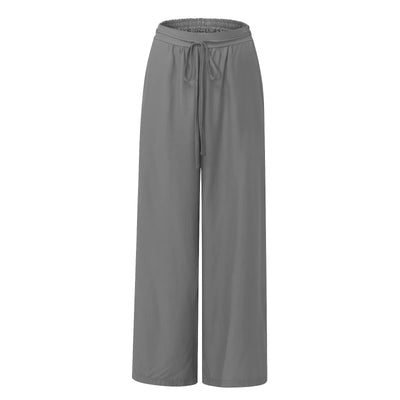Women's Wide Leg Pants High Waist Casual trousers Solid Color Elastic Waist Tie Belt Loose Sweatpants gym pantalones de mujer