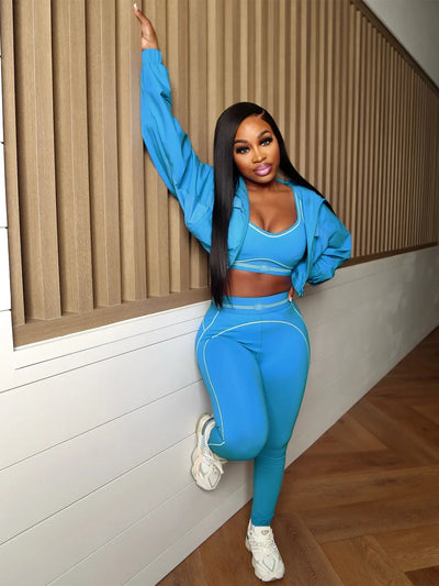 Women Activewear Summer Fitness Gym Yoga Sets Two Piece Set Bra Crop Top And High Waist Leggings Sportswear Training Workout Set