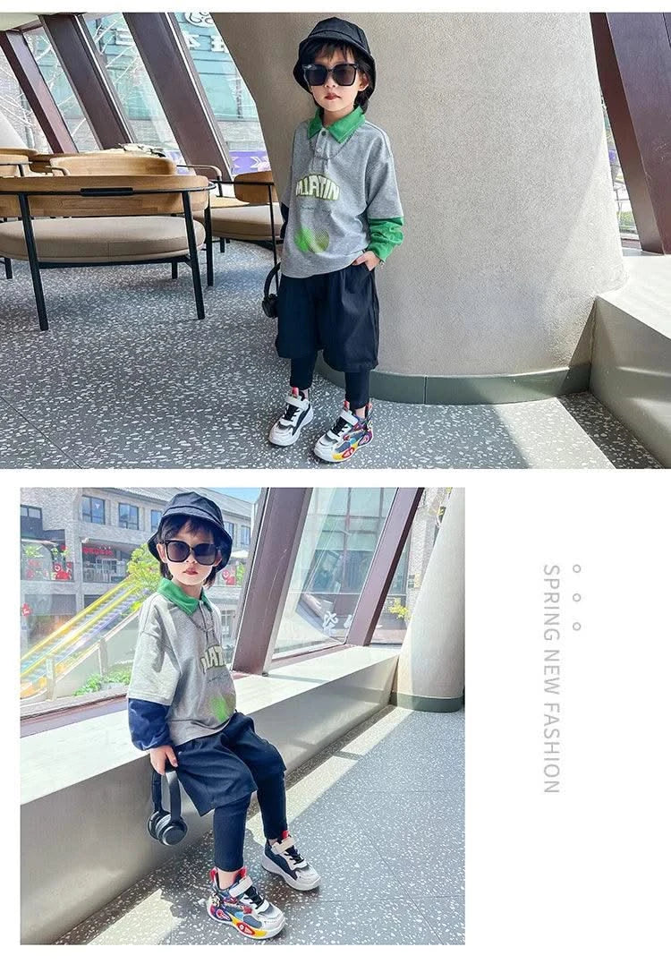 Boys' casual sports shoes | Lightweight and cushioned running shoes | 5-12 year old children's sports walking shoes | Shock abso