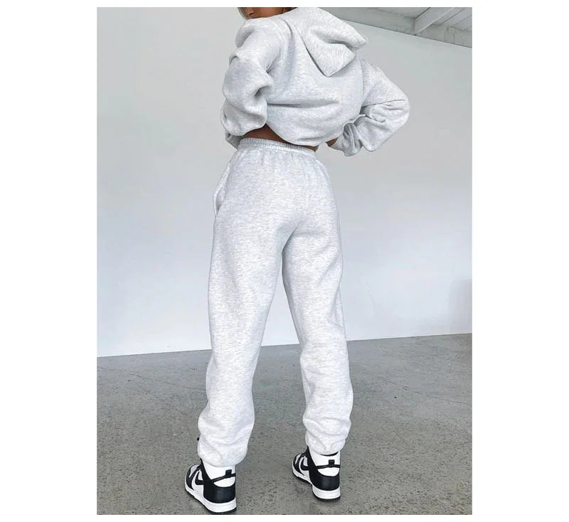 Cotton Sweatpants Sets For Women 2 Pieces Outfit Autumn Loose Hoodies And Pants Sets Sports Suits Women Tracksuits Set Ladies