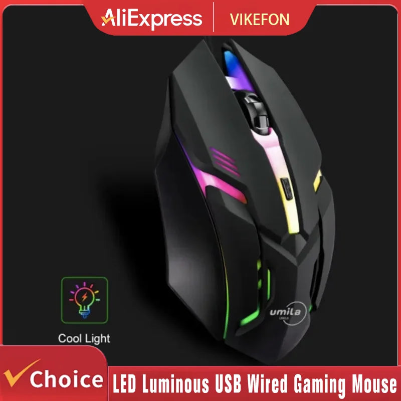 VIKEOFN Latest High Quality Ergonomic Design Gaming Mouse Desktop Computer Laptop USB Backlit Mouse Manufacturers Hot Sale