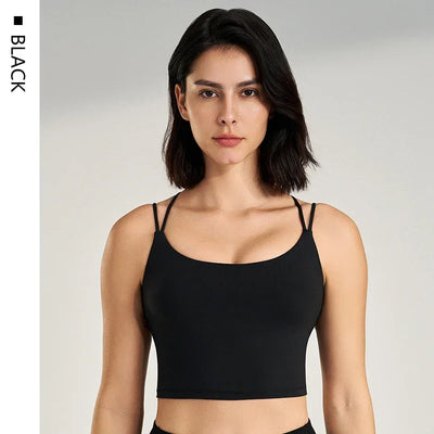 Women's sexy yoga undershirt Outdoor beautiful back training clothes Fashion sling bra Sports underwear With Coasters