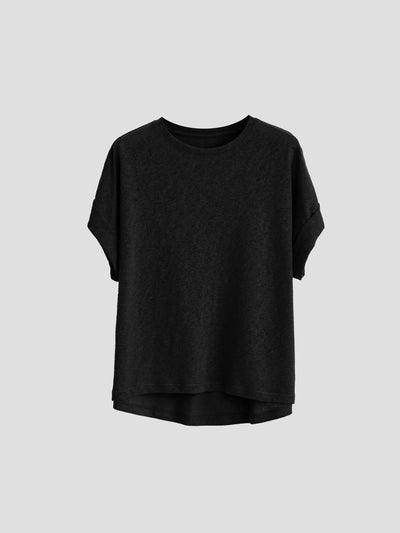 Women T Shirt Short Sleeve Cotton Linen Tops Crew Neck Oversize Dolman Plain Tees Spring Summer