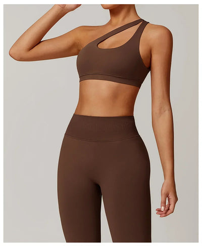 Women Underwear Sports Bra Push Up Fitness Bras One Shoulder Shockproof Yoga Bra Black White Yoga Running Bra Sexy Workout Vest