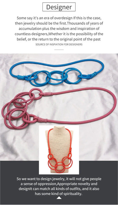 BARWODO New Rubber Chain Necklace For Women Simple Handmade Elasticity Jewelry Sweater Chains Party Accessories Luxury Necklaces