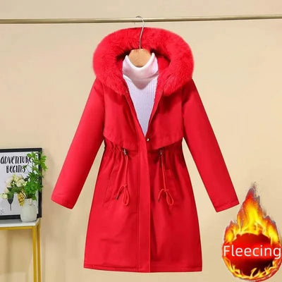 Women's Winter Hodded Fleece Padded Jacket Windbreaker Office Lady In Coats & Jackets Outerwear