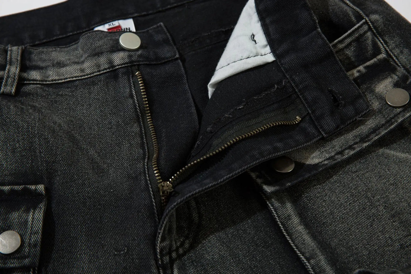 Trendy Brand American Retro Tooling Jeans Mens High Street Heavy Industry Embroidery Loose Wide-leg Trousers