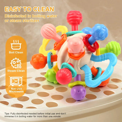 Baby Toy Manhattan Round Ball Soft Silicone Hand Grab Ball Rattle Infantil Chewable Teethers Toys For Infant 0-12months