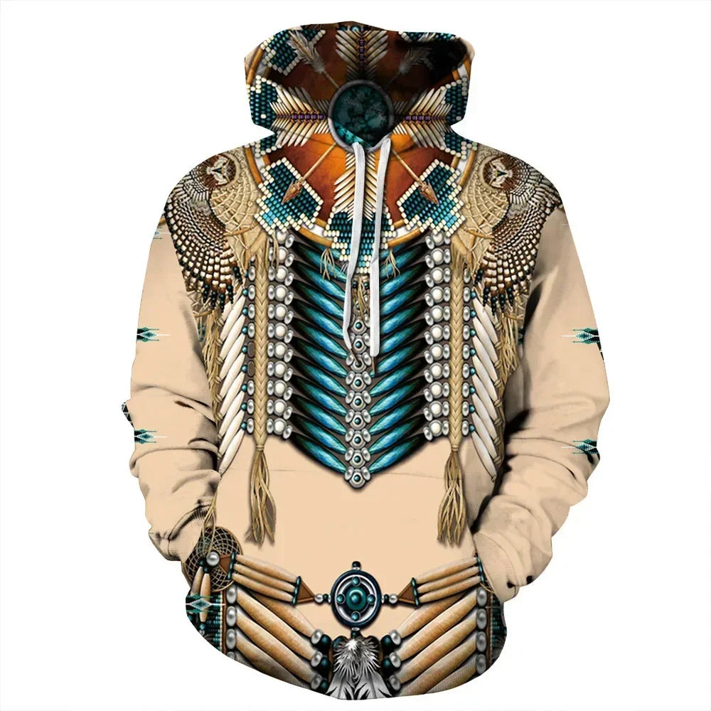 New 3D Printing Indian Wolf Fashion Men Women Tracksuits Crewneck  Hoodies Plus Size S-7XL Harajuku Four Seasons Casual