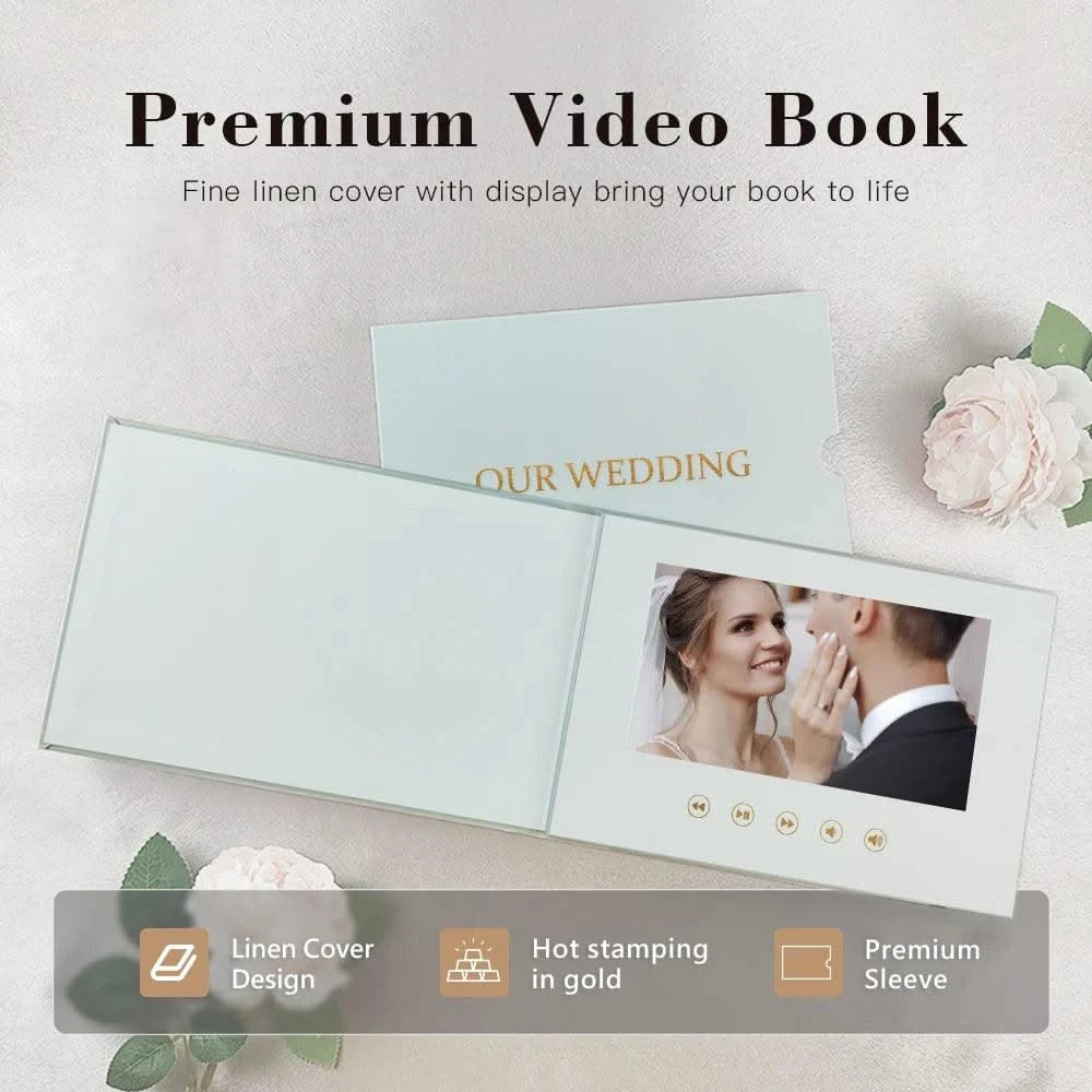Linen Bound Video Book Wedding Video Album Up to 3 hours of video