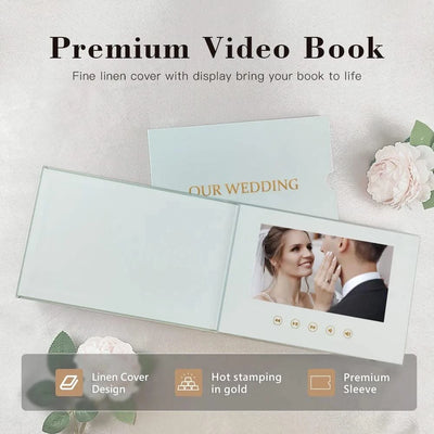 Linen Bound Video Book Wedding Video Album Up to 3 hours of video