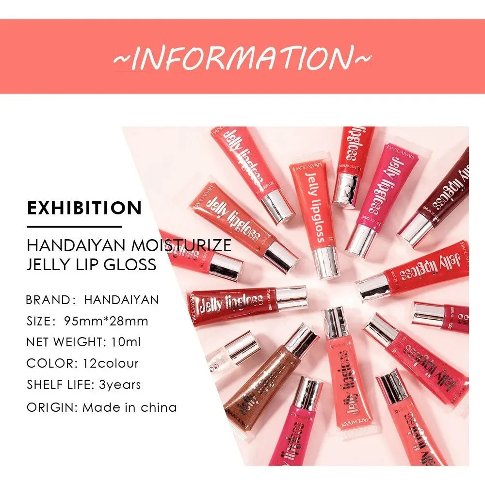 Candy Shades Moisturizing Lip Gloss Lip Oil Makeup Shinny Nutritious Liquid Lip Glosses Cherry Jelly Oil Clear Lipgloss