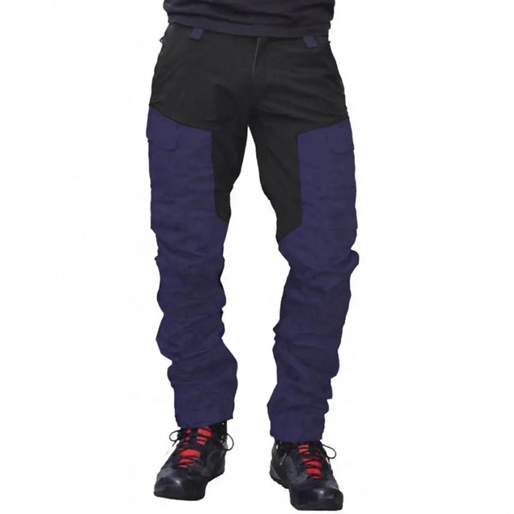 Windproof Cargo Pants Men Summer Long Work Trousers Male Outdoor Color Block Multi Pockets Sports Camping Fishing Pant