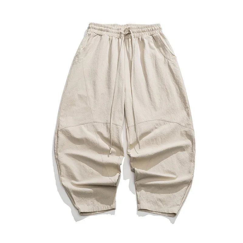 Men's Spring Loose Harem Pants Chinese Linen Oversize Sweatpants High Quality Casual Brand Male Harem Trousers