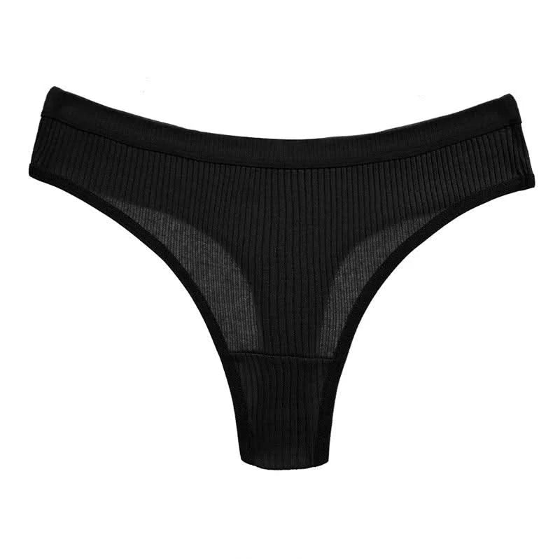 3Pcs/Lot Women's Panties Cotton Underwear Low Waist Briefs Girls Seamless Solid Color Underpant Female Sexy Tanga Thong T Back