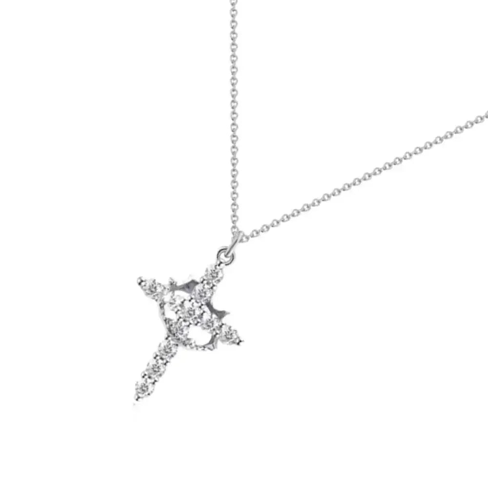 Religious cross Jewelry Neck Chain Christian Necklace Copper Religious Necklace Christian Crown Necklace Pendant For Women Men