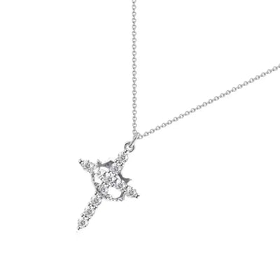 Religious cross Jewelry Neck Chain Christian Necklace Copper Religious Necklace Christian Crown Necklace Pendant For Women Men