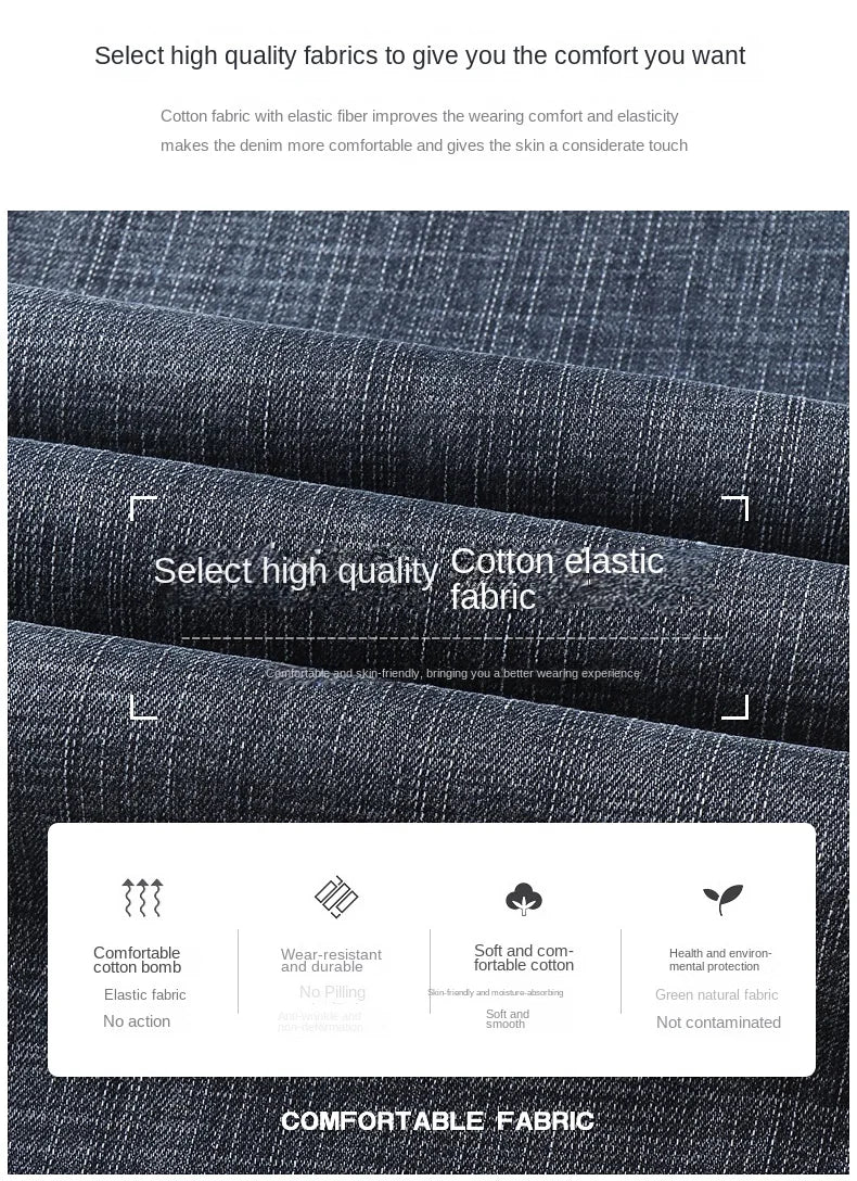 2024 Spring Summer New Men's Slim Thin Jeans Retro Light Blue Cotton Stretch Denim Pants Male Fashion Casual Brand Trousers