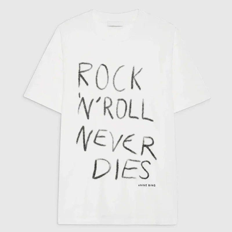 Women White T Shirt Casual Short Sleeve Tops Female Letter Graffiti Printing Tees Crew Neck Loose T-Shirt Summer Cotton T-Shirts
