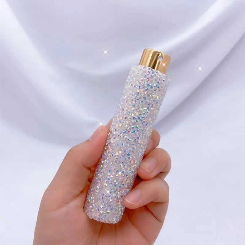 Luxury 10ml Perfume Spray Bottle Bling Rhinestones Refillable Perfume Atomizer Empty Bottle Travel Cosmetic Essential Container