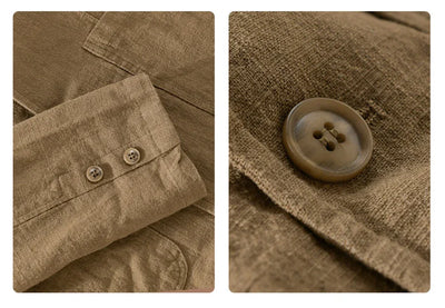 men's Blazers Linen and Cotton Casual men clothing fashion 2024 Spring Autumn Solid Tops for Young men loose Suit Coat