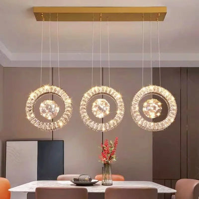 Modern Home DecorLED Lights Crystal Pendant Lamps Room Chandeliers Dining Table Pendant Lights Indoor Lighting Dimmable Light