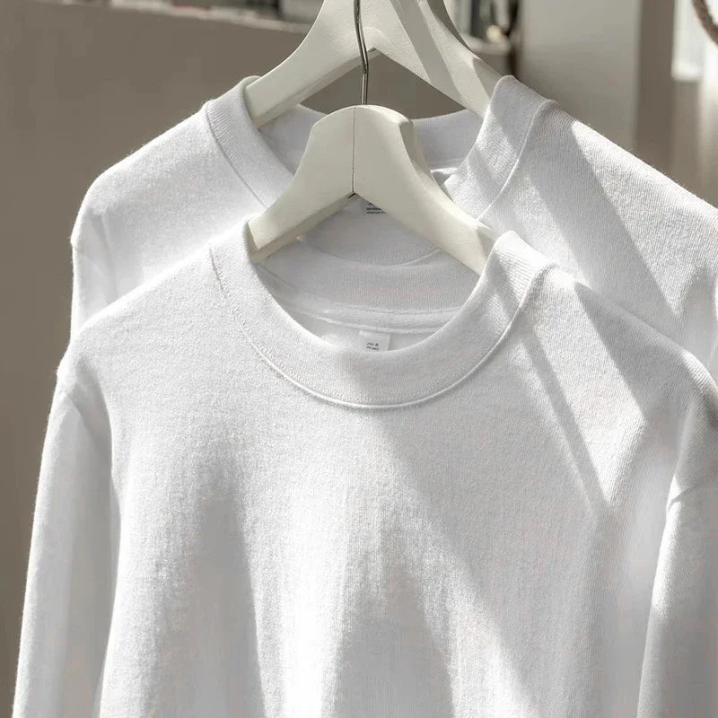 Women T Shirts.100% Cotton Soft.Regular Fit,O-Neck Long Sleeve Tops Tees,Black White