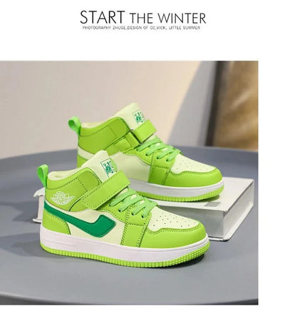 Children's shoes Men's shoes 2024 new fall children's non-slip sports shoes large high top board shoes for children