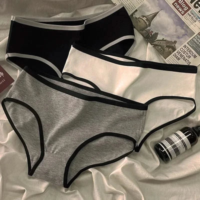 Women Panties Mid-Waist Cotton Solid Simple Sports Underwear Girls'S Briefs Comfortable Breathable Female's Lingerie