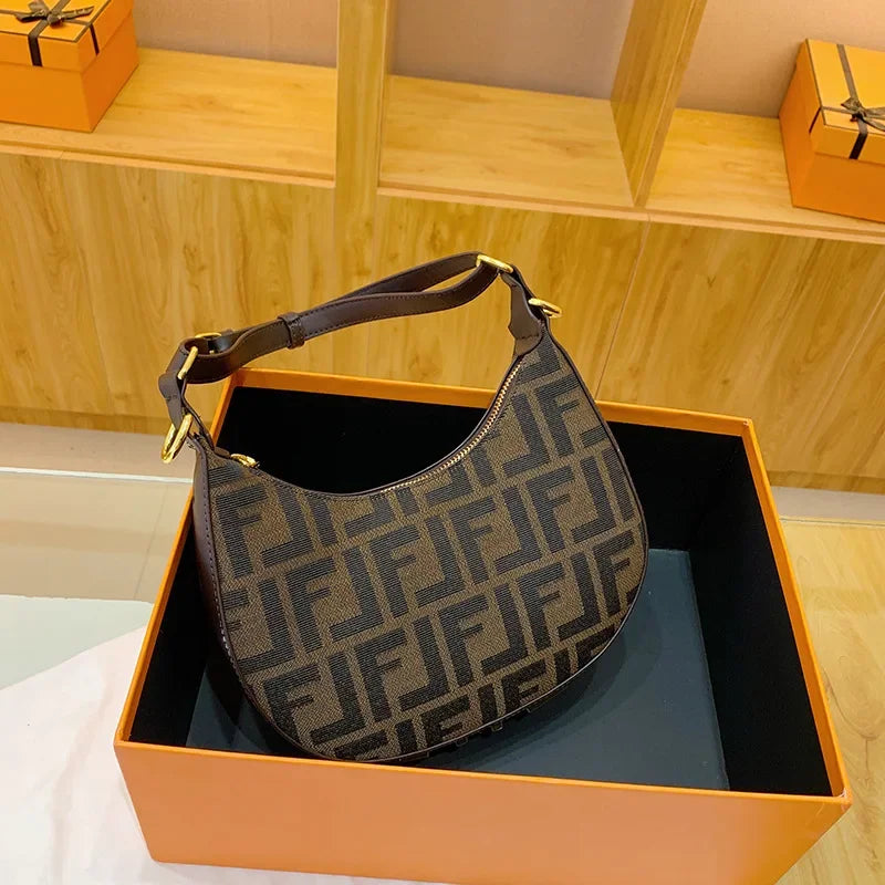 ‌2025 New Designer Underarm Bag Women Fashion Shoulder Handbag PU Leather Monogram Letter Print Crossbody Purse‌
