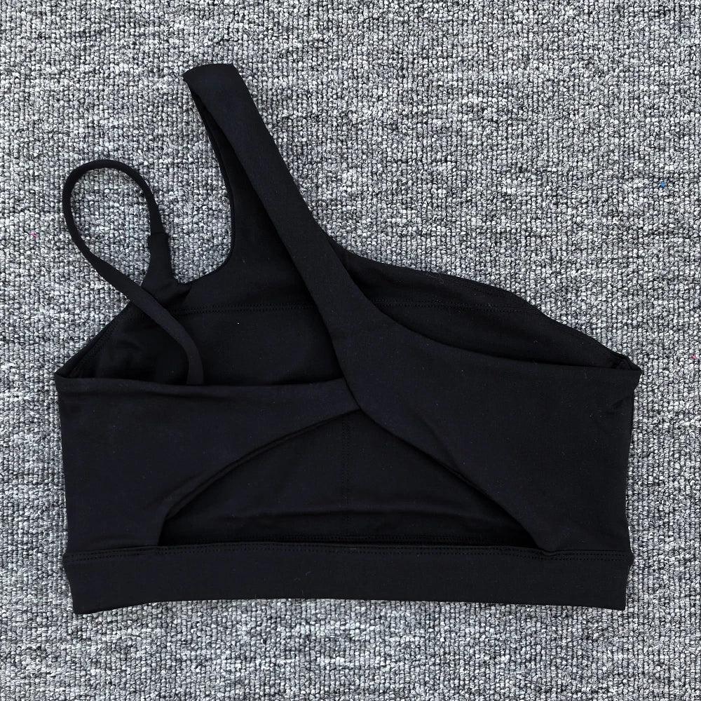 Women Shockproof Sport Bra Women's Beautiful Back Gym Sports Underwear Women Oblique Shoulder Straps Running Fitness Yoga Bra ﻿