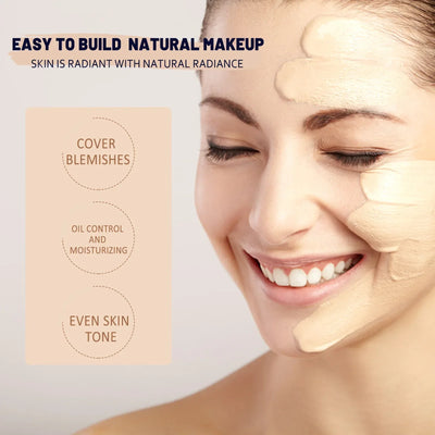 Natural Foundation Cc Cream Waterproof Brighten Moisturizing Foundation Concealer Oil-Control Sunscreen Spf 50 Makeup Cosmetics