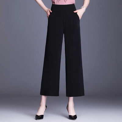 Women's Wide Leg Pants Loose Trousers Monochromatic High Waist Casual Clothing All-Match, Simplicity Autumn and Winter Fashion