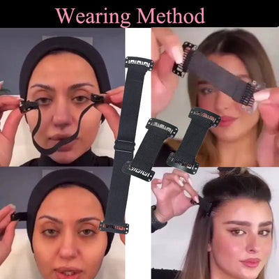 Face Lift Hair Band with Clips Invisible Facelift Stretching Straps Face Line Belt Face Slimming Bands Anti Wrinkles Makeup Tool