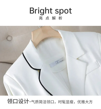 Luxury White Women's Blazer Women's Slim Suit Fashion Temperament Formal Suit Elegant Workwear Western-style Suit Jacket