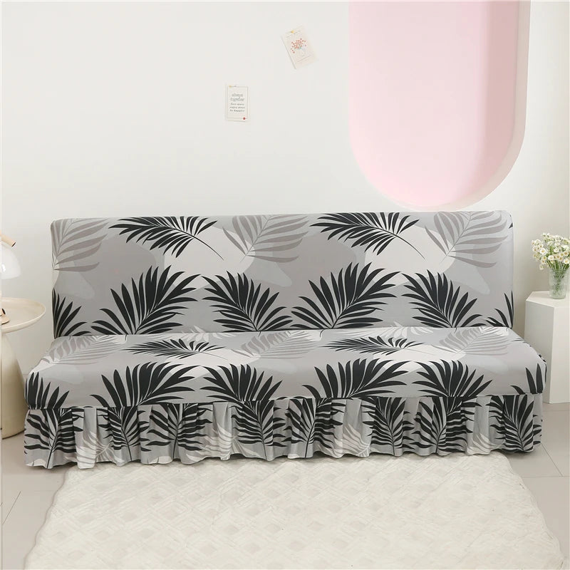 Print Armless Sofa Bed Cover With Skirts Without Armrest Elastic Folding Furniture home Decoration Bench Cover