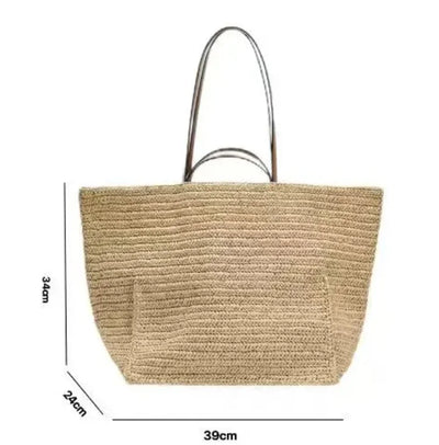 2025 Women Handbags Handmade Woven Summer Beach Bag Big Shopper Purses Large Capacity Straw Tote Bag Designer