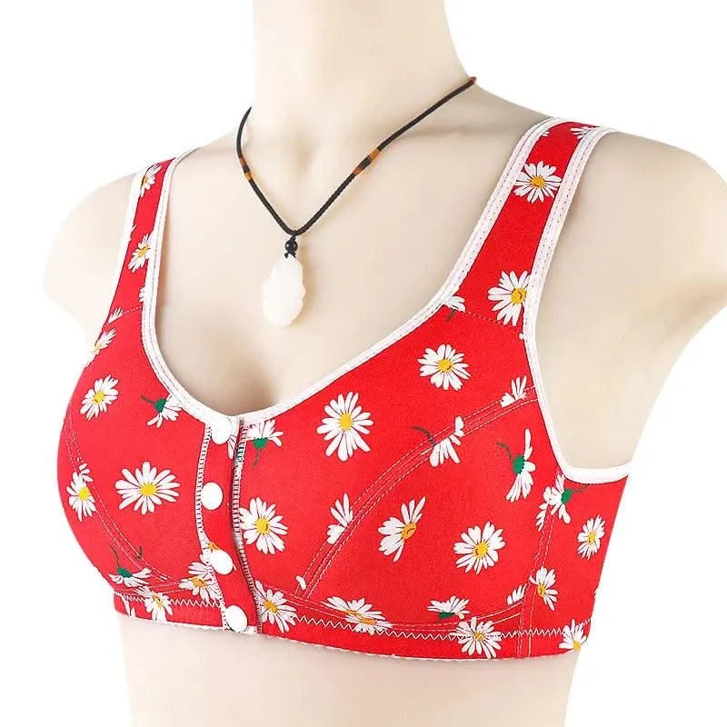 Bra For Women Wire Free Bra Cotton Underwear Front Closure Brassiere Women's Lingerie Large Bust 50 52 BCD Cup