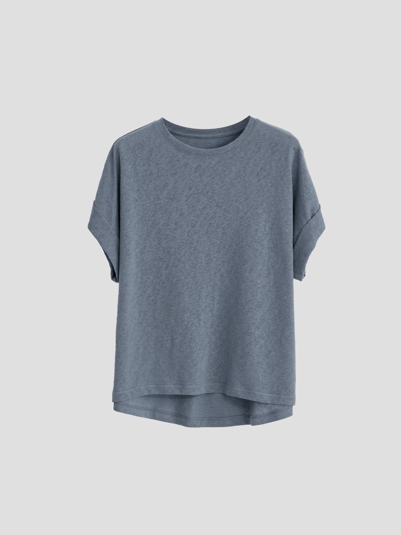 Women T Shirt Short Sleeve Cotton Linen Tops Crew Neck Oversize Dolman Plain Tees Spring Summer