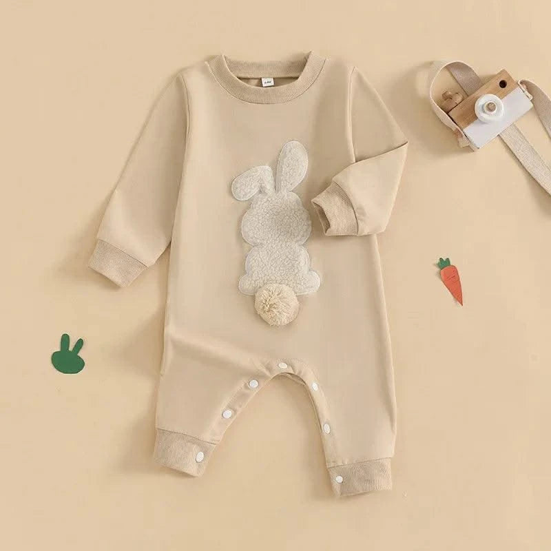 Rabbit  Embroidered Jumpsuit for Infants and Young Children  |Spring Easter | Long Crawling Clothes