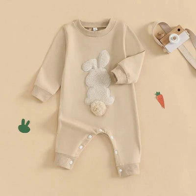 Rabbit  Embroidered Jumpsuit for Infants and Young Children  |Spring Easter | Long Crawling Clothes