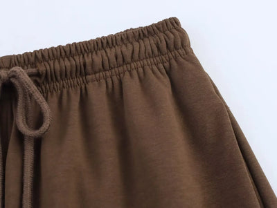 Women Summer Fashion 2 Pieces Short Sets Solid Loose T-Shirt and High Elastic Waist  Shorts Sportswear Female Chic Lady