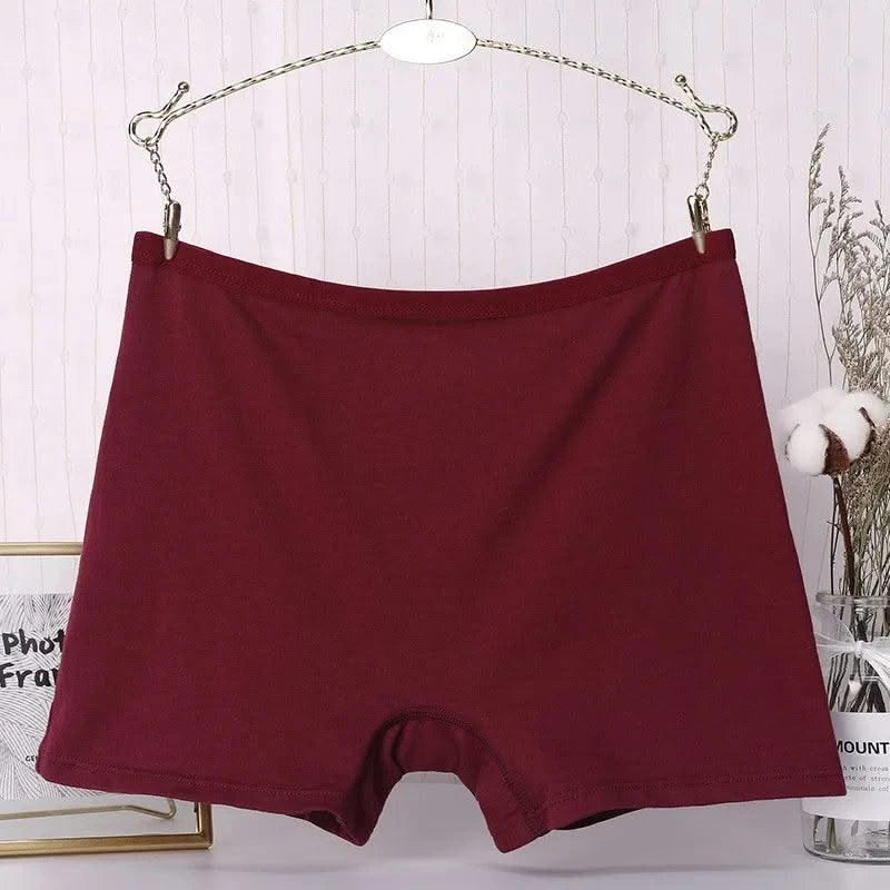 Ladies' Boxer Briefs Women's High Waist Large Size Quarter Underwear Female Cozy Cotton Antibacterial Legging Flat Legged Shorts