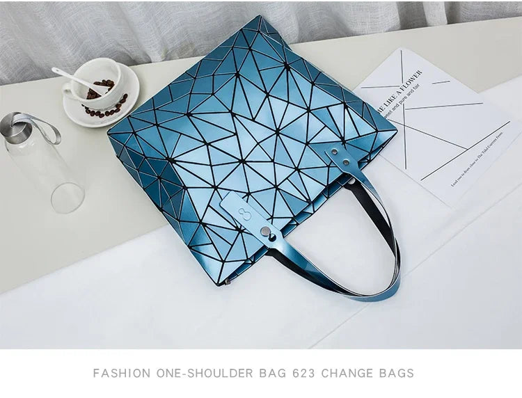 New Luxury Handbags Women Bags Designer Beach Large Tote Hologram Shoulder Bag Sac A Main Geometric Bag Bolsa Feminina Silver