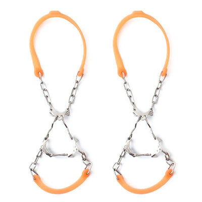1Pair Anti Slip Ice Gripper Climbing Crampons 6 Teeth Steel Ice Grips Snow Walking Shoes Spikes Cleats Chain Claws Boots Cover