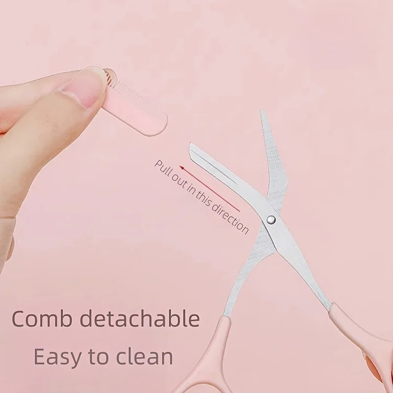 Precision eyebrow trimmer scissors with comb - a scratch free hair removal and shaping tool suitable for both men and women