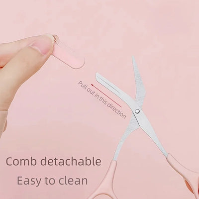 Precision eyebrow trimmer scissors with comb - a scratch free hair removal and shaping tool suitable for both men and women