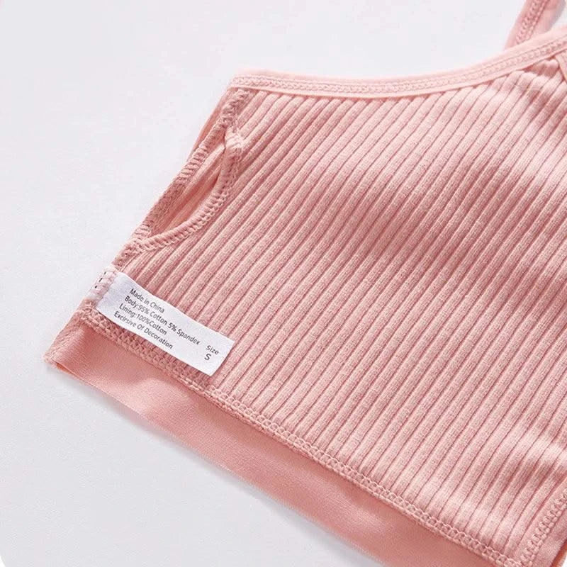 Wireless Cotton Bras for Women Threaded Cotton Wrap Underwear Triangle Cotton Bra Stretch Thin Unpadded Bra and Panties Set
